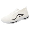 thumbnail image 3 of Men's Breathable Running Shoes Lace Up Low Top Slip On Sneakers Comfortable Platform Non Slip Work Shoe White Size 9, 3 of 4