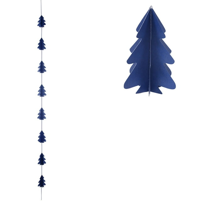Christmas Decorations Indoor Mini String Pull Out Flags Hanging Banners for Tree Window Party Use 250 cm Long Paper Design