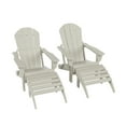 thumbnail image 3 of WestinTrends Malibu Outdoor Lounge Chair Set, 4-Pieces Adirondack Chair Set of 2 with Ottoman, All Weather Poly Lumber Patio Lawn Folding Chair for Outside Pool Beach, Sand, 3 of 10