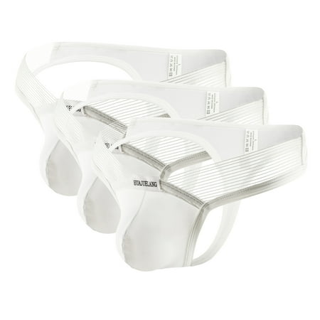 

DORKASM Mens Thongs and 3 Pack Pack Soft Breathable Moisture Wicking Underwear for Men Underwear White M 3 Pack