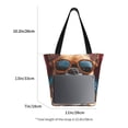 thumbnail image 4 of Uemuo French Bulldog In Sunglasses Print Tote Bags for Women,Large Capacity Corduroy Bag,Reusable Grocery Shoulder Bag,Beach Tote with Zipper Closure, Daily Essentials, 4 of 7