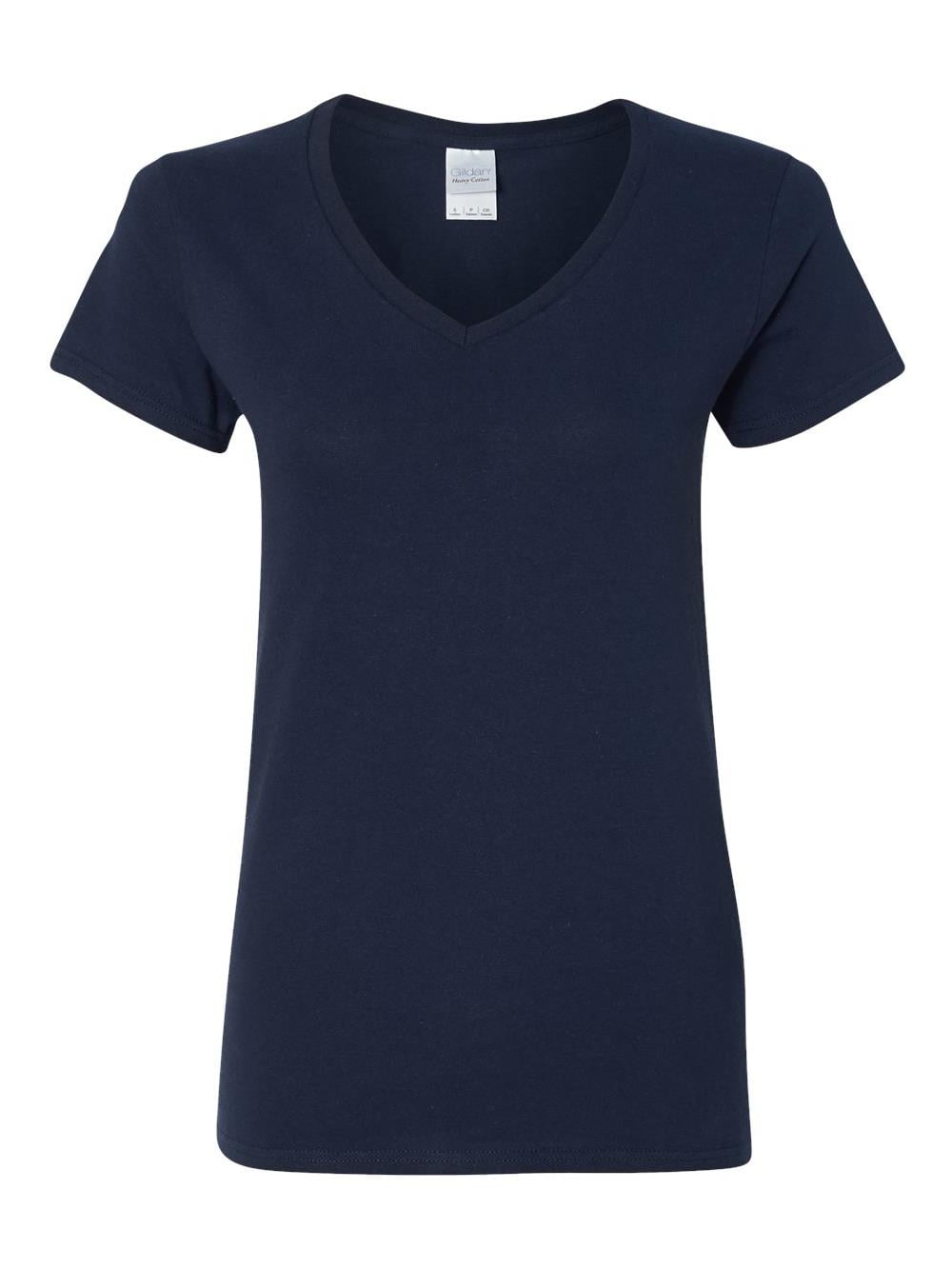Gildan - Gildan T-Shirts Heavy Cotton Women's V-Neck T-Shirt 5V00L ...