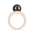 thumbnail image 2 of Angara Solitaire Tahitian Cultured Pearl Double Shank Ring in 14K Rose Gold for Women | June Birthstone Jewelry for Her, 2 of 8