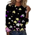 thumbnail image 2 of frariair ​Heart Motif Knit Top Featuring Soft Jersey Fabric Perfect For Anniversary Gifts And Romantic Dinner Apparel​ Blue, 2 of 4