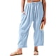 thumbnail image 3 of Pantalones Palazzo Harem Informales Holgados con Cordón para Mujer, para Verano, Playa, Viajes, Vacaciones, con Bolsillos. Azul XXL, 3 of 7