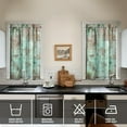 thumbnail image 2 of Vintage Teal Wood Grain Kitchen Curtains - Vintage Tier Cafe Curtains for Bathroom Living RV Rod Pocket Window Drapes 36 Inch 2 Panels Set 28"x36" Window Treatment Tiers, 2 of 4