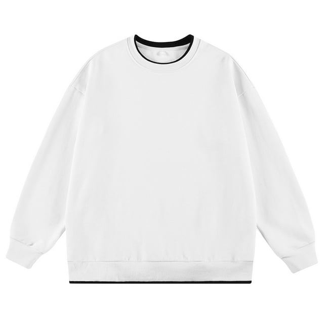pstuiky camisetas de manga larga para hombre, Camiseta deportiva de dos piezas para hombre, estilo casual, transpirable, con cuello redondo y manga larga, de color liso xxl