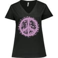thumbnail image 3 of Inktastic Purple Peace Women's Plus Size V-Neck T-Shirt, 3 of 5