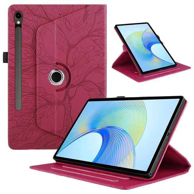 Étui Rotatif à 360 pour Samsung Galaxy Tab S9 FE 10,9 Pouces 2023, Étui Funda pour Galaxy Tab A9 Plus S9 S8 S7 11 Po Plus, Housse de Tablette Rouge Tab A9 11 Pouces