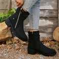 thumbnail image 6 of Wowcloth Women's Mid Calf Boots – Side Zipper Design with Pleated Round Toe and Mid Heel, Solid Color Casual and Versatile Fashion Footwear, 6 of 7