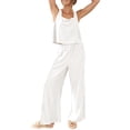 thumbnail image 2 of Arvbitana Women's 2Pcs Summer Outfits Sleeveless Solid Color Cami Tops and Elastic Band Wide Leg Pants Sets Casual Loungwear S M L XL 2XL, 2 of 9