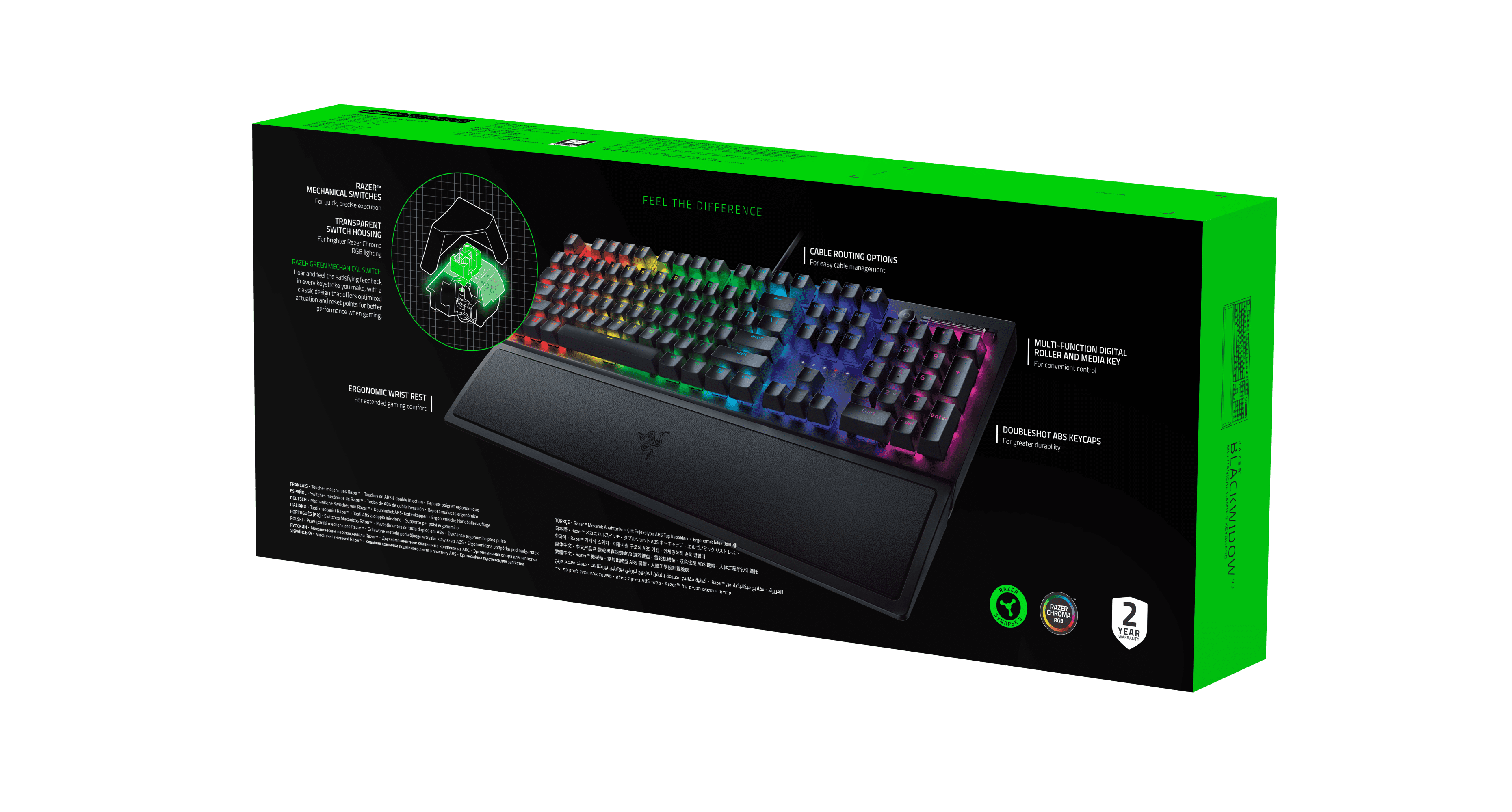 Razer BlackWidow V3 Pro Mechanical Wireless Gaming Keyboard: Yellow Mechanical Switches - Linear ＆ Silent - Chroma RGB Lighting - Doubleshot ABS Keyc : Razer BlackWidow V3 Pro Mechanical Wireless Gaming