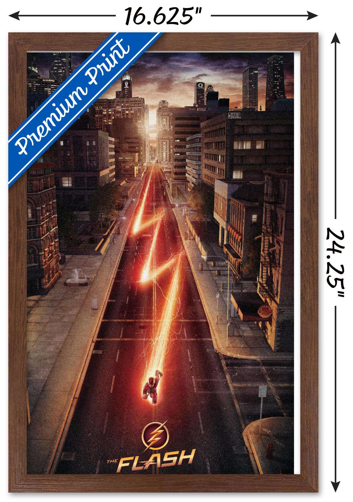DC Comics TV - The Flash - Street One Sheet Wall Poster, 14.725" x 22.375", Framed