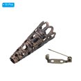 thumbnail image 3 of Uxcell 23mm Corsage Decorative Holder Brooch Pin Vase Pocket Boutonnieres Holder Copper 10 Pcs, 3 of 5