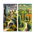 thumbnail image 2 of Designart "Rustic Mountains Abstract Landscape IV" Abstract Landscape Wall Art Set Of 2 - Modern Green Gallery Wall Set For Home Decor, 2 of 6