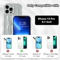 thumbnail image 6 of Compatible with iPhone 13 Pro 6.1" Case, Cute Glossy Water Ripple Pattern Phone Case, Curly Wave Frame Design for Women Girls, Soft TPU Slim Fit Shockproof Full-Body Protection Cover, Green Grey, 6 of 12