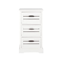 SAFAVIEH Samara Solid Rustic 3 Drawer Cabinet, Distressed Cream