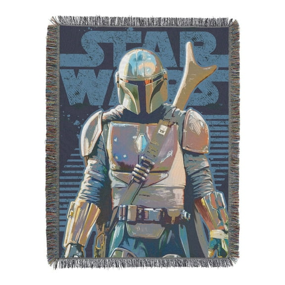 Star Wars: The Mandalorian, Alone Metallic Woven Tapestry Throw Blanket, 48" x 60"