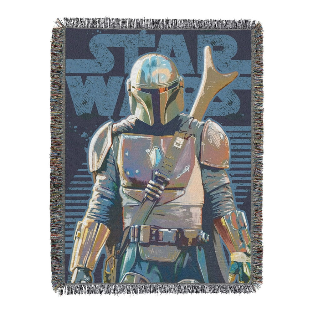 Star Wars The Mandalorian, Alone Metallic Woven Tapestry Throw Blanket