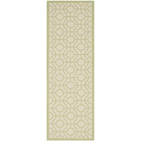 UPC 683726701576 product image for SAFAVIEH Courtyard Brian Geometric Indoor/Outdoor Runner Rug  Beige/Sweet Pea  2 | upcitemdb.com