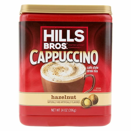 (3 pack) (3 Pack) Hills Bros. Hazelnut Cappuccino Instant Coffee Powder Drink Mix, 14 Ounce Canister