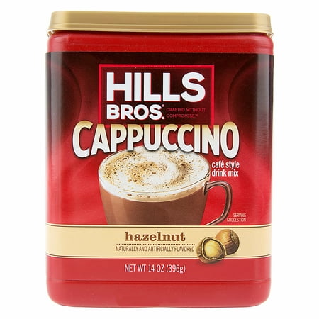 (2 Pack) Hills Bros. Hazelnut Cappuccino Instant Coffee Powder Drink Mix, 14 Ounce