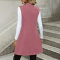 thumbnail image 6 of RYRJJ Womens Long Wool Vest Fall Winter Sleeveless Blazer Jackets Business Work Single Breasted Trench Coats with Pockets(Pink,S), 6 of 9
