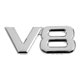 thumbnail image 1 of 3d Silver Auto V8 Car Decal Sticker 7.5x3.5cm, 1 of 3