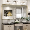 thumbnail image 1 of TokeShimi 60 x 30 Inch Brushed Gold Bathroom Vanity Mirror for Wall with Non-Rusting Aluminum Alloy Matte Metal Frame for Modern Farmhouse Home Decor (Horizontal/Vertical), 1 of 8