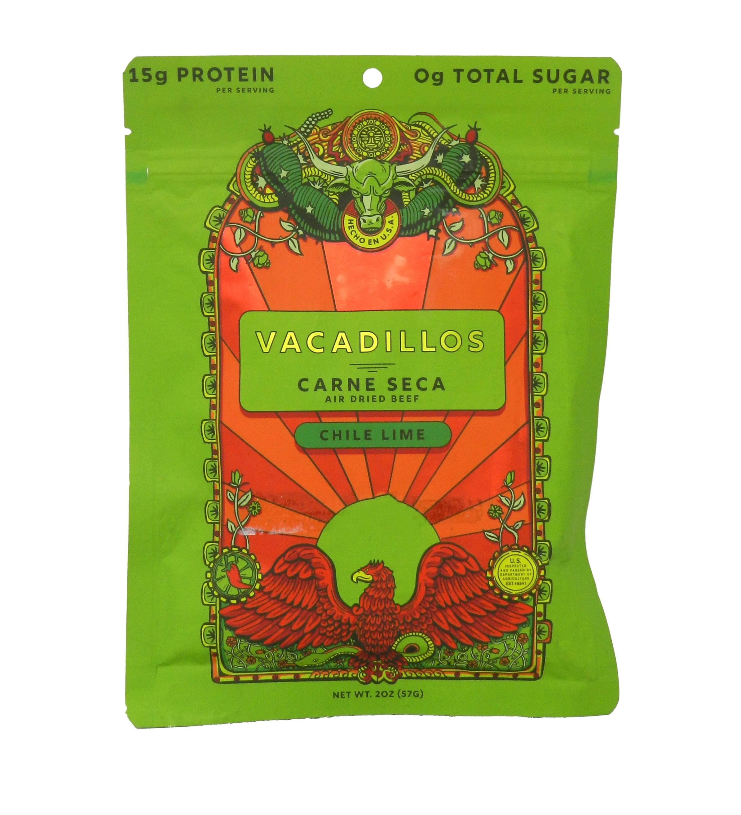 Vacadillos Carne Seca Air Dried Beef Chile Lime 2 Ounces