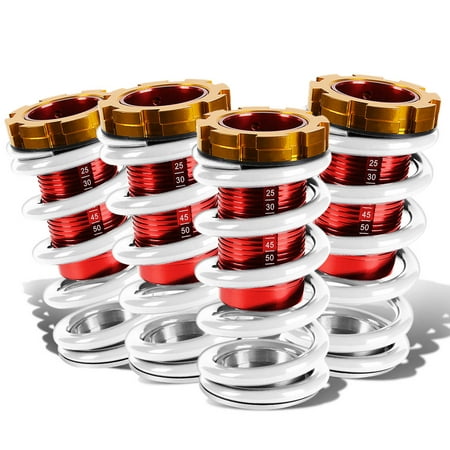For 88-01 Civic/CRX/Del Sol/Integra Aluminum Scaled Coilover Kit (White Springs Red Sleeves) 92 93 94 95 96 97 98 99