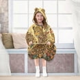 thumbnail image 7 of BZSMCE Wearable Blanket Hoodie Fashion Golden Blooms and Spots Home Wear, 7 of 7