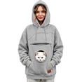thumbnail image 2 of Stralyhd Zipper Pet Pouch Hoodie for Women Cozy Soft Sweatshirt with Dog Pouch Fleece Pet Carrier Hoodie Hooded Pet Carrier Pullover Gray XL, 2 of 5