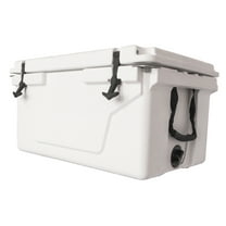 65QT Ice Cooler Box, White Hard Cooler with 3-Inch Insulation - Camping, Fishing, Beach, Outdoor Beer & Drink Cooler