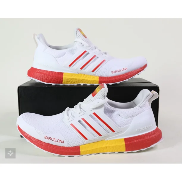 Adidas UltraBoost DNA Barcelona White Red Yellow Shoes Men's Size 11-12 (FY2896)