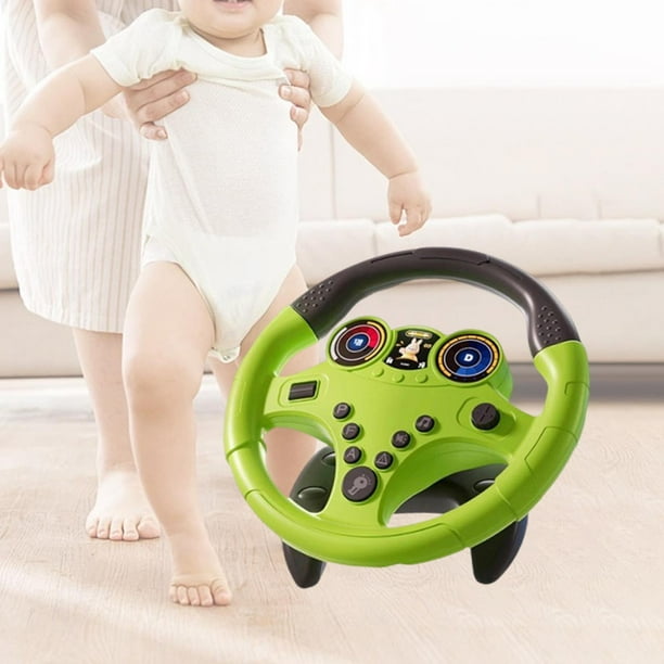 Simulador de conducción educativo para niños, portátil, multifuncional, con montaje ajustable, juguete de conducción para niños y niñas. Gran base verde