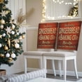 thumbnail image 2 of Christmas Winter Chair Back Covers Set of 8, Ginger Bread Retro Red Black Wood Broad Stretch Dining Chair Back Slipcovers Removable Seat Cover for Kitchen Restaurant Hotel Cafe, 2 of 9