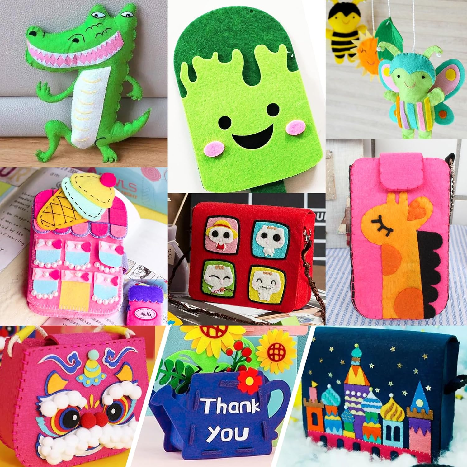 12 Rolls 8"x35"(20.5x90cm) 1.4mm Thick Soft Felt Fabric Sheet 12 Assorted Neon Series Colors Felt Pack for DIY Craft Sewing Squares Nonwoven Patchwork