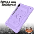thumbnail image 5 of Case for Samsung Galaxy Tab S10 FE/ S9 FE 10.9 inch/S9 11 inch with Butterfly Stand, Shockproof Protective Tablet Cover with Pencil Holder Shoulder Strap for Kids Girls, Purple, 5 of 7