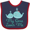 thumbnail image 3 of Inktastic My Oma Loves Me Fish Boys or Girls Baby Bib, 3 of 4