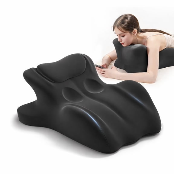 Black Multi-Functional Memory Foam Pillow for Neck, Back & Legs, Ergonomic Adjustable Support for Home, Office & Travel, 1 Pack