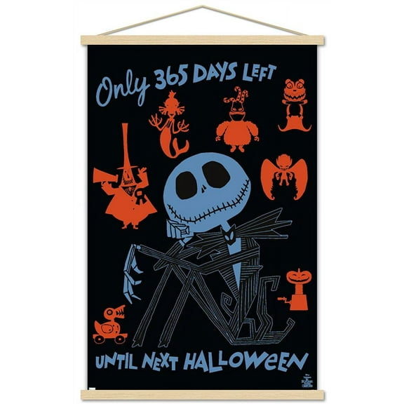 Disney Tim Burton's The Nightmare Before Christmas - Next Halloween Wall Poster with Magnetic Frame, 22.375" x 34"