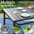 thumbnail image 4 of MF Studio 83" Outdoor Patio Dining Table with Umbrella Hole for 8, Large Black Metal Patio Table, 4 of 13