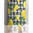 thumbnail image 6 of Yellow Lemons Sheer Curtains 72 Inch Length 2 Panels Set Window Treatments, Summer Fruits Leaves Black White Buffalo Plaid Rod Pocket Semi Curtains for Living Room/Bedroom/Kitchen, 104"W x 72"L, 6 of 7