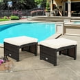 thumbnail image 2 of YYEAN  2 Pieces Patio Rattan Ottomans, All Weather Outdoor Footstool Footrest Seat with Soft Cushion, Hidden Zipper, High-Density Sponge, Wicker Ottoman Seat for Patio, Garden, Poolside (White), 2 of 10