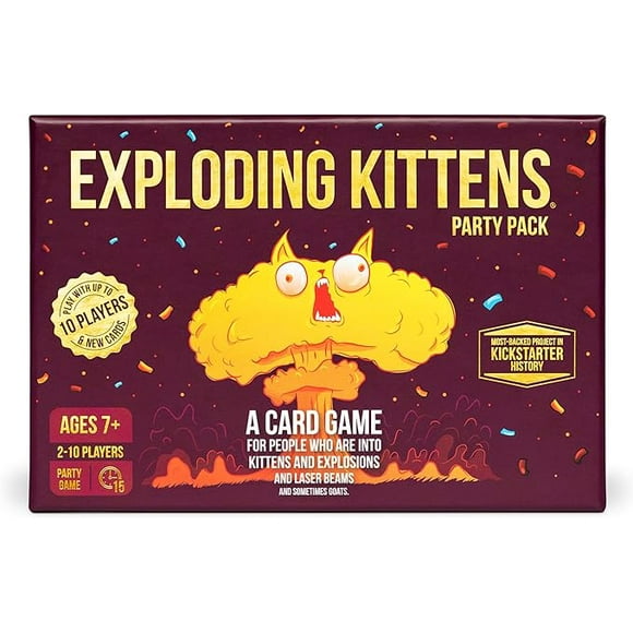 Exploding Kittens Jeu de Cartes - Pack de Fête pour jusqu'à 10 Joueurs