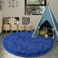 thumbnail image 2 of Socofuz Ultra Soft Fluffy Rugs for Bedroom, 5x5ft Blue Anti-Skid Durable Circle Modern Play Room Carpet for Home Decor, 2 of 6