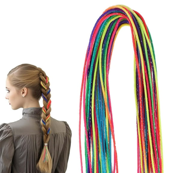 30 Pcs Colorful Hair Wraps, Rainbow Braiding Hair Ties, Gradient Color Hair Ribbons for Styling and Accessories