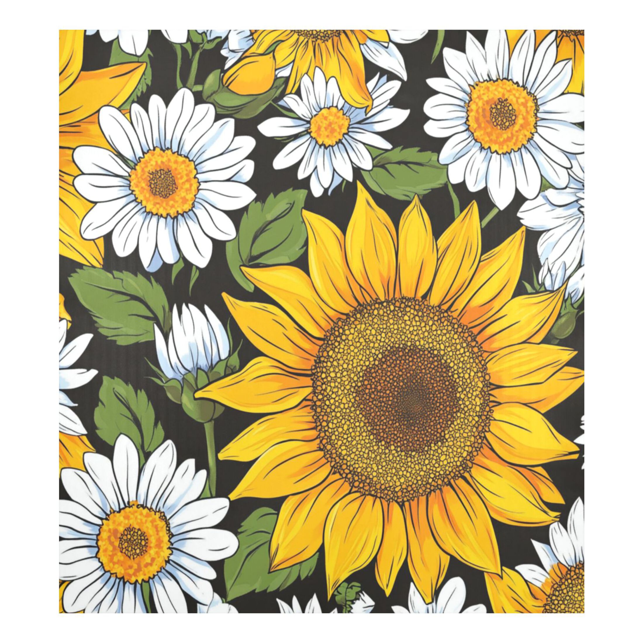 Dishwasher Magnetic Refrigerator Magnet Cover Sticker Home Decorative 23"x26" Painting Daisy Sunflowers