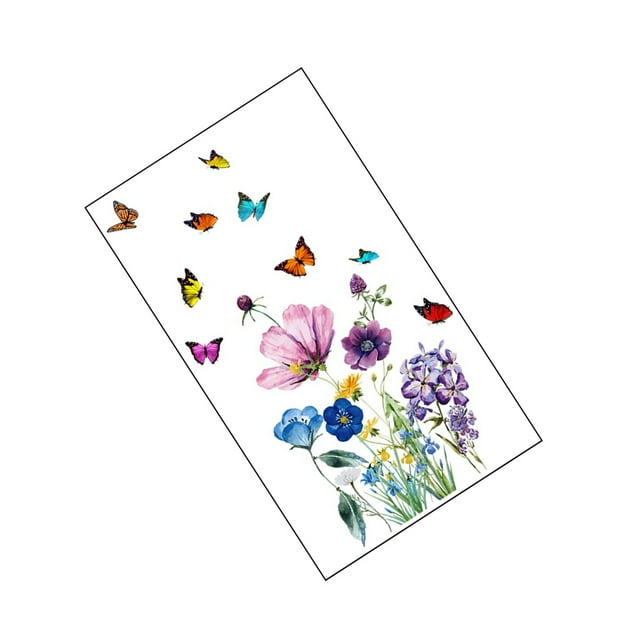 Guardoinrt Flower Insects Wall Sticker Room Window Anti-static Double-sided Visual Decals Furniture Door House Interior Decor